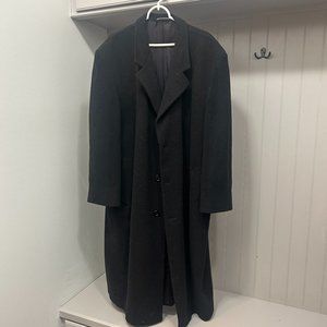 Mens wool/cashmere vintage Britches of Georgetown charcoal long dress coat